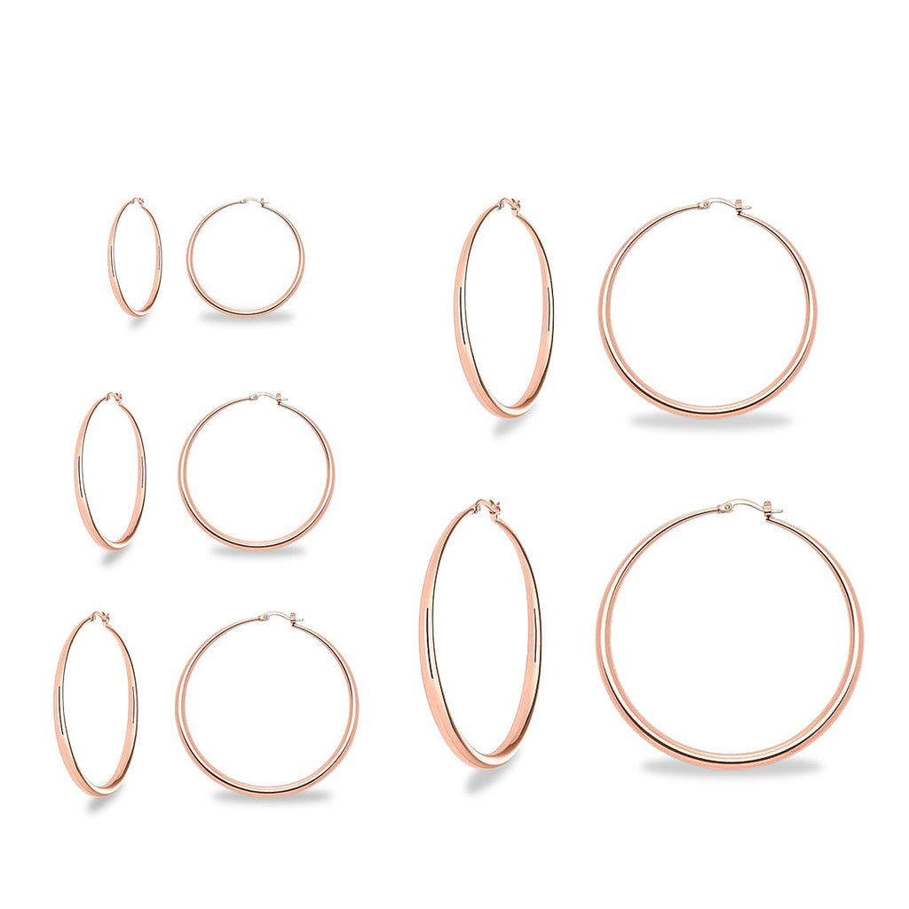 Rose Gold Plated Hoop Hinged Earrings