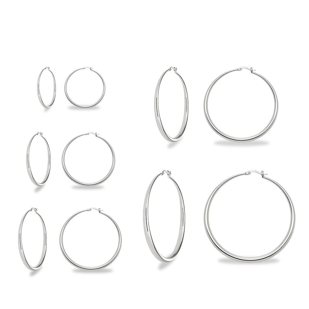 White Gold Plated Hoop Earrings