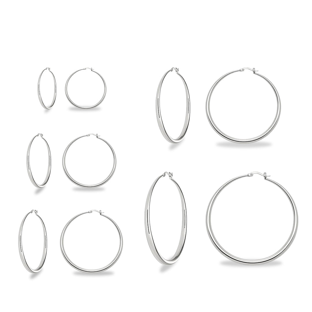White Gold Plated Hoop Earrings