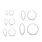 White Gold Plated Hoop Hinged Earrings