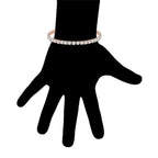 10k Rose Gold 6 Cttw Created Cubic Zirconia Round Adjustable Tennis Plated Bracelet