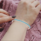 10k Rose Gold 7 Cttw Created Blue Topaz Round Adjustable Tennis Plated Bracelet