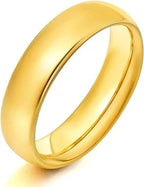 DiamondX 24K Yellow Gold High Polish Classic Wedding Ring 6mm Women And Men Plated Size - 12