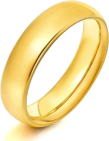 DiamondX 24K Yellow Gold High Polish Classic Wedding Ring 6mm Women And Men Plated Size - 12