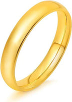 DiamondX 24K Yellow Gold High Polish Classic Wedding Ring 4mm Women And Men Plated Size - 12