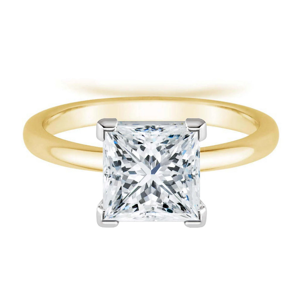 18K Yellow Gold 3Ct White Sapphire Princess Engagement Wedding Ring Sizes 5-10 Women Plated by DiamondX