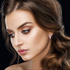 DiamondX 18K Rose Gold Created Amethyst 3Ct Emerald Cut Huggie Hoop Earrings Plated