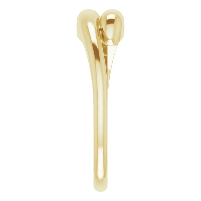 14K Yellow Gold Domed Bypass Ring