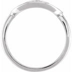 14K White Gold 1/10 CTW Natural Diamond Initial A Ring