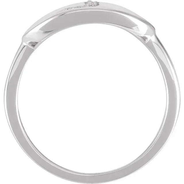 14K White Gold .05 CTW Natural Diamond Initial J Ring