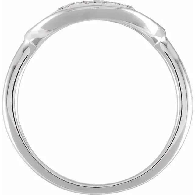 14K White Gold 1/8 CTW Natural Diamond Initial M Ring