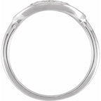 14K White Gold 1/8 CTW Natural Diamond Initial M Ring
