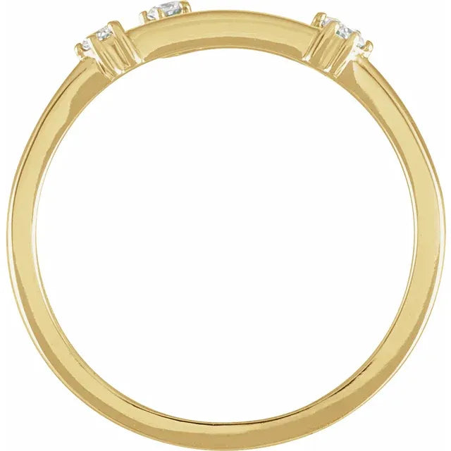 14K Yellow Gold 1/10 CTW Natural Diamond Aries Constellation Ring
