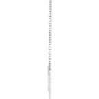 14K White Gold .015 CT Natural Diamond Heart & Cross 18" Necklace