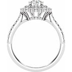 14K White Gold 5.2 mm Round 1/2 CTW Natural Diamond Semi-Set Halo-Style Engagement Ring