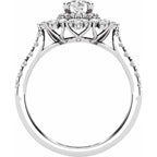 14K White Gold 5.8 mm Round 7/8 CTW Natural Diamond Semi-Set Engagement Ring