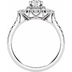 14K White Gold 6.5 mm Round 1 1/4 CTW Natural Diamond Semi-Set Engagement Ring