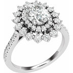 14K White Gold 8x6 mm Oval 1/2 CTW Natural Diamond Semi-Set Halo-Style Engagement Ring