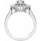 14K White Gold 7x5 mm Oval 3/4 CTW Natural Diamond Semi-Set Engagement Ring
