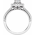14K White Gold Round 5/8 CTW Natural Diamond Semi-Set Engagement Ring
