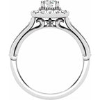 14K White Gold 5.2 mm Round 1/2 CTW Natural Diamond Semi-Set Engagement Ring