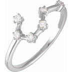 14K White Gold 1/10 CTW Natural Diamond Aquarius Constellation Ring