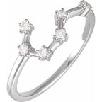 14K White Gold 1/6 CTW Natural Diamond Taurus Constellation Ring