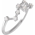 14K White Gold 1/5 CTW Natural Diamond Leo Constellation Ring