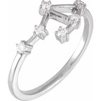 14K White Gold 1/6 CTW Natural Diamond Libra Constellation Ring