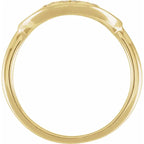 14K Yellow Gold 1/8 CTW Natural Diamond Initial M Ring
