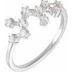 14K White Gold 1/4 CTW Natural Diamond Sagittarius Constellation Ring