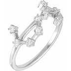14K White Gold 1/5 CTW Natural Diamond Scorpio Constellation Ring