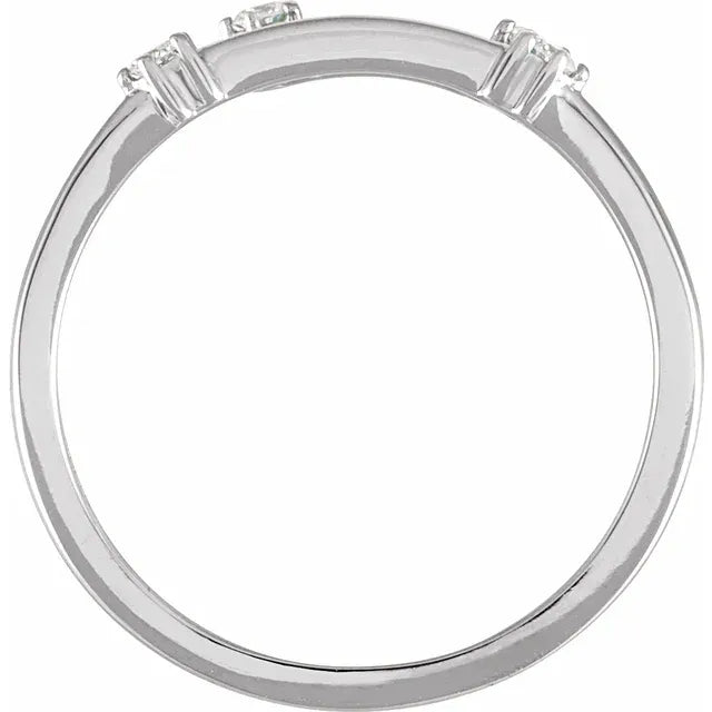 14K White Gold 1/10 CTW Natural Diamond Aries Constellation Ring