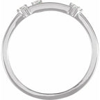 14K White Gold 1/10 CTW Natural Diamond Aries Constellation Ring