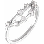 14K White Gold 1/5 CTW Natural Diamond Capricorn Constellation Ring