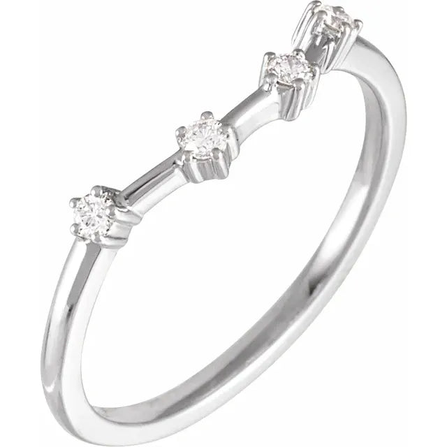 14K White Gold 1/10 CTW Natural Diamond Aquarius Constellation Ring