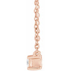14K Rose Gold 1/3 CT Lab-Grown Diamond 16-18" Necklace