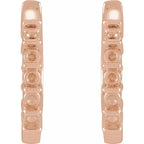 14K Rose Gold Round 5-Stone Family Hoop Earring Mounting