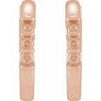 14K Rose Gold Round 3-Stone Family Hoop Earring Mounting