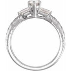 14K White Gold 8x5.5 mm Pear 1/4 CTW Natural Diamond Semi-Set Engagement Ring