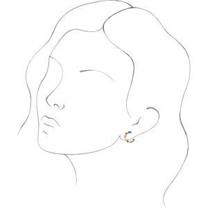 14K Yellow Gold Cultured Freshwater Pearl & Natural Multi-Gemstone Earrings