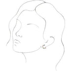 14K White Gold Cultured Freshwater Pearl & Natural Multi-Gemstone Earrings