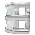 14K White Gold White Opal Cabochon Pendant