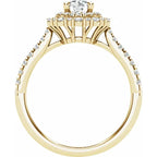 14K Yellow Gold 5.8 mm Round 1/2 CTW Natural Diamond Semi-Set Halo-Style Engagement Ring