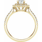 14K Yellow Gold 6.5 mm Round 1/2 CTW Natural Diamond Semi-Set Halo-Style Engagement Ring
