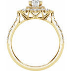 14K Yellow Gold 6.5 mm Round 1 1/4 CTW Natural Diamond Semi-Set Engagement Ring