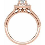 14K Rose Gold Round 5/8 CTW Natural Diamond Semi-Set Engagement Ring