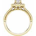 14K Yellow Gold Round 5/8 CTW Natural Diamond Semi-Set Engagement Ring