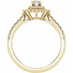 14K Yellow Gold Oval 1/2 CTW Natural Diamond Semi-Set Engagement Ring