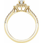 14K Yellow Gold Oval 1/2 CTW Natural Diamond Semi-Set Engagement Ring